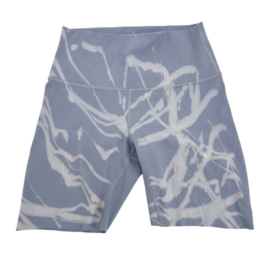 Lululemon High Rise Upcyled Tie Dye Blue White Biker Short Sz‎ 6 *Read*